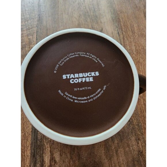 2008 Starbucks Grande Brown Coffee Cup Tea Mug | 16oz - Picture 4 of 4
